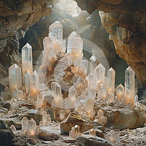 Silent repose in a cavern of crystals