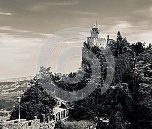 Silent Strength: Seconda Torre - Cesta in San Marino (Black and White photo