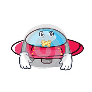 Silent ufo mascot cartoon style