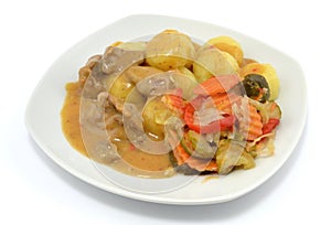 silesian dumplings with goulash sauce