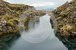 Silfra fissure in Thingvellir National Park, Iceland