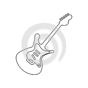 Silhouet of bass guitar icon. Element of music instrument for mobile concept and web apps icon. Outline, thin line icon for