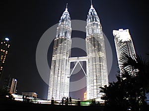 Silhouete of a couple, KLCC Twin Towers