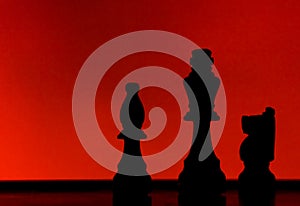 Silhouette of 3 chess pieces