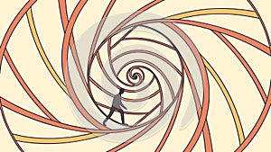 Silhouette in Abstract Swirling Vortex, Dynamic Visual Art, vector design Generative AI