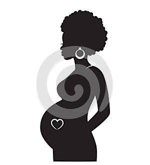 Silhouette of african pregnant woman