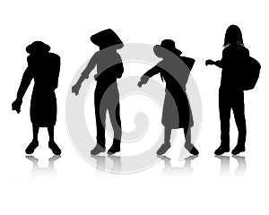 Silhouette Agriculturist cartoon shape