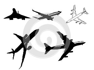 Silhouette of airplanes