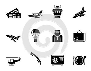 Silhouette Airport and travel icons