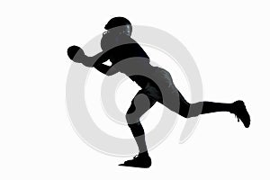 Silhouette American football player catching ball
