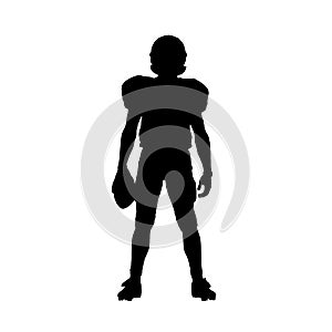 Silhouette of american football player isolated on white background, created with generative AI