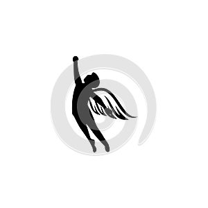 Silhouette Angel man Vector, winged man