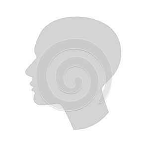 A silhouette of an anonymous human head in profile