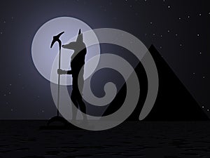 Silhouette of Anubis