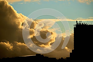 Silhouette of Arlington House in Margate against a dramatic sky