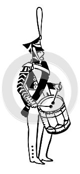 Silhouette of the army drummer