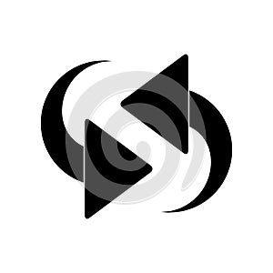 Silhouette arrows update in opposite directions