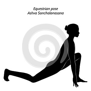 silhouette of Ashva Sanchalanasana