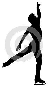 Silhouette of a athlete figure skating vector