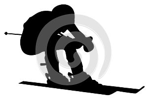 Silhouette of an athlete skier vector