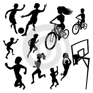 Silhouette athletes vector isolated images on a white background. Set of people involved in different kinds sports -