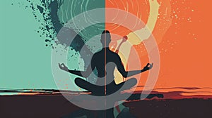 Silhouette Balancing Meditation and Exercise