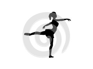 Silhouette of a ballet dancer.