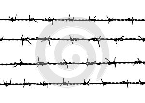 Silhouette barbed wire background