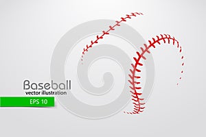Silhouette of a baseball ball. Vector illustration photo
