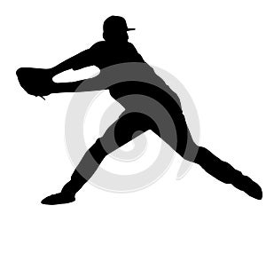 Silhouette of Baseball Fielder Making a Catch, originating image from Generative AI technology