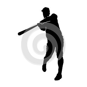 Silhouette of a baseball player in action pose.