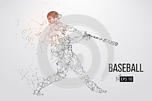 Silhouette of a baseball player. Vector illustration.