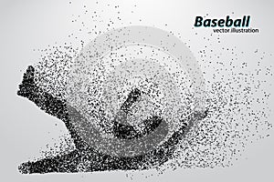 silhouette of a baseball player from particle.