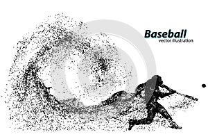 silhouette of a baseball player from particle. photo