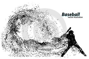 silhouette of a baseball player from particle. photo