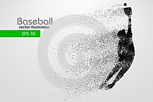 Silhouette of a baseball player. Vector illustration.