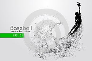 Silhouette of a baseball player. Vector illustration.