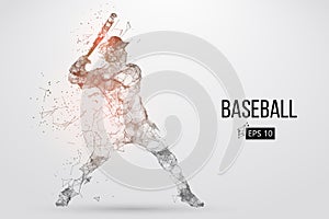 Silhouette of a baseball player. Vector illustration.