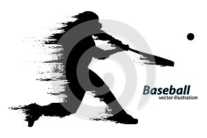 Silhouette of a baseball player. Vector illustration photo