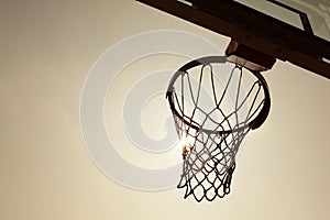 Silhouette of Basketball Basket