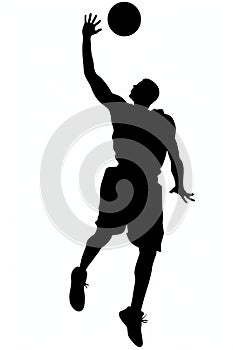 Silhouette Basketball Player, Shadow Sport illustration, White Background