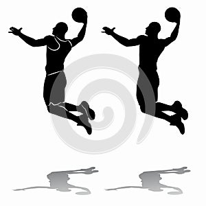 Silhouette of a basketball player. vector drawing