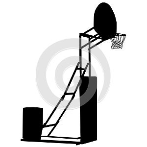 Silhouette of a basketball player on a white background