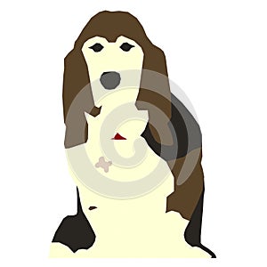 Silhouette Basset hound Dog 1 illustration vector