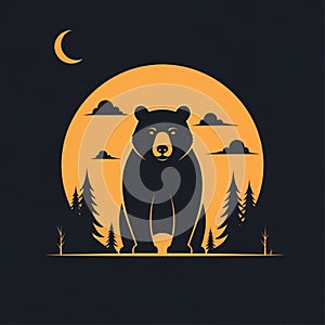 Silhouette of a bear in front