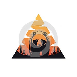 Silhouette of a bear in front