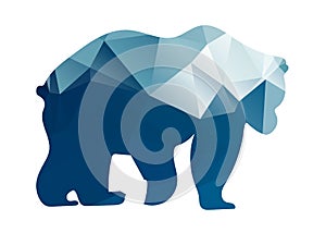 Silhouette a bear of geometric shapes