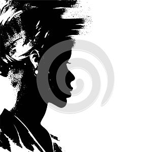 silhouette of beautiful african woman. Woman face silhouette. Womens History Month. Women\'s day