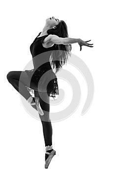 Silhouette of beautiful female ballet dancer