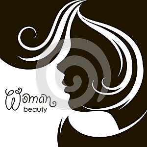 Silhouette of beautiful female face